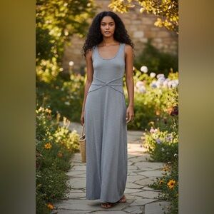 ✨ Max Studio Blue & White Striped Sleeveless Maxi Dress | Size Small